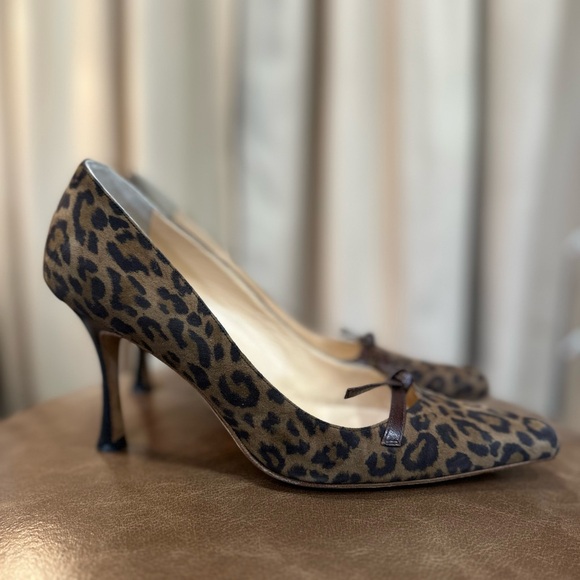 Manolo Blahnik Brown Leopard Heels size 7.5 - Picture 4 of 9